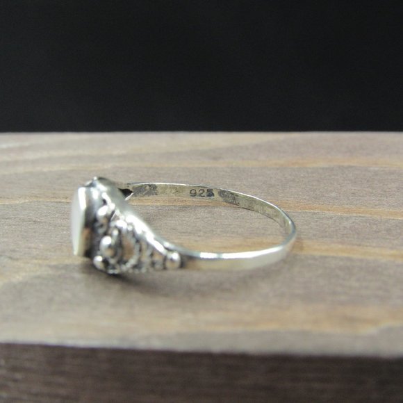 Size 6.25 Sterling Silver Braided White Shell Band - Picture 5 of 8